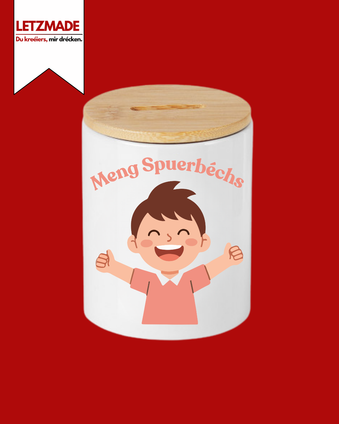 Meine Spardose mit Bambusdeckel